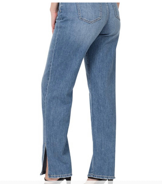 Zenana Side Slit Jeans