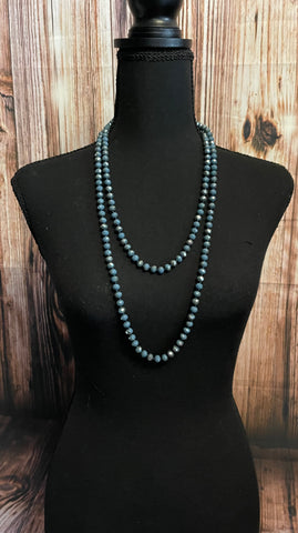 Beaded Necklace Dusty Blue