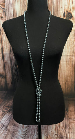 Beaded Necklace Pewter/Silver