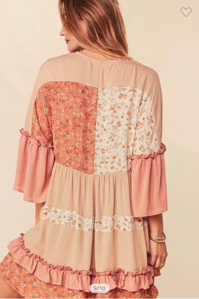 Floral Ruffled Baby Doll Dress