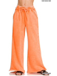 Fleece Palazzo sweatpants w/pockets