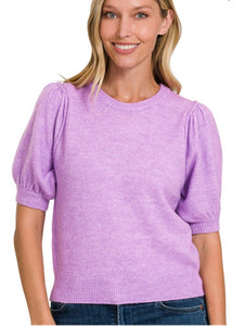 Lavender puff sleeve sweater