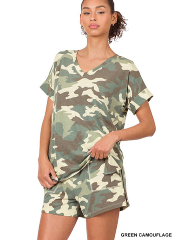 Green Camo Short Set