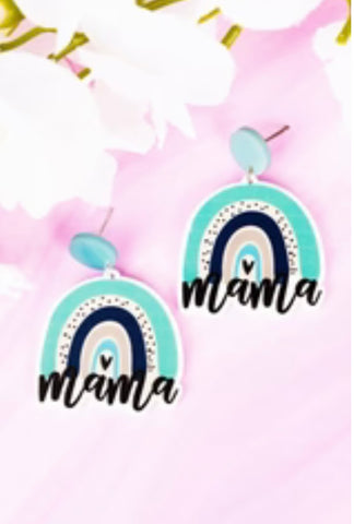 Blue Rainbow Mama Earrings