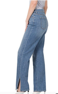 Zenana Side Slit Jeans