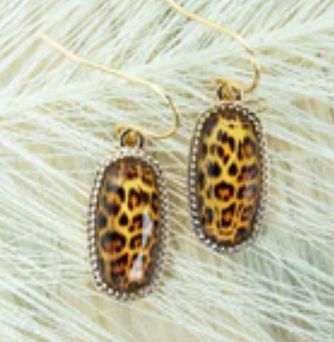 Small Leopard Goldtone Earrings