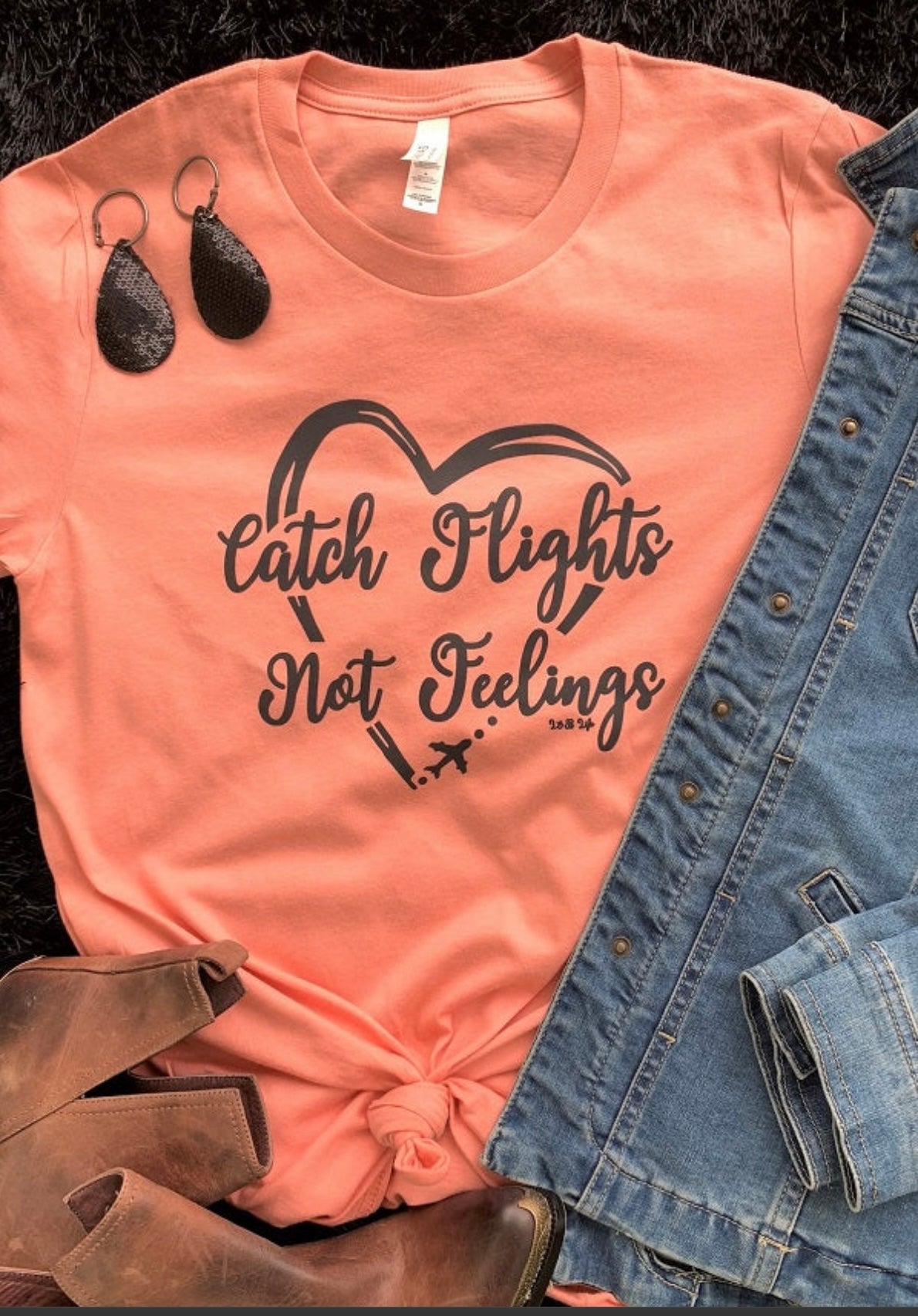 Catch Flights T-Shirt - coral