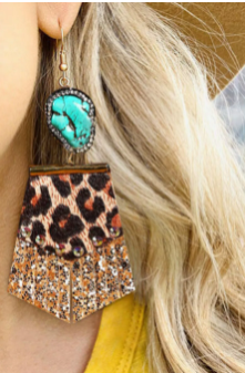 Leopard Rhinestone Earrings